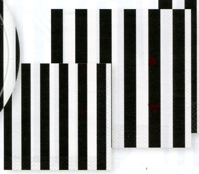 Ubrousky černý proužek 16ks, 33 cm x 33 cm